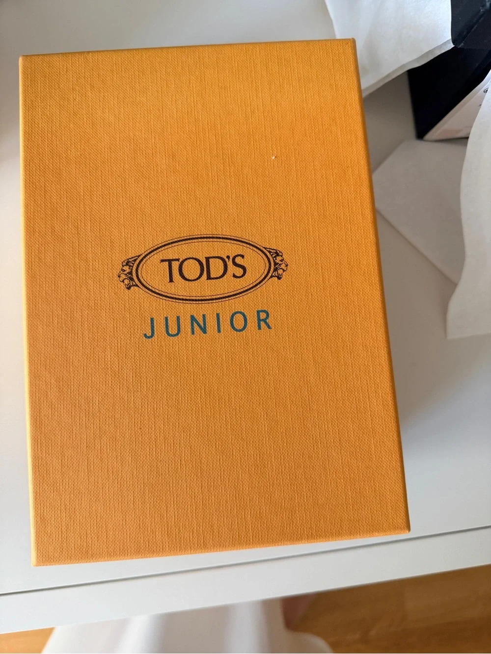 Tod’s Junior Leather Moccasins in Navy Blue size 27 NEW